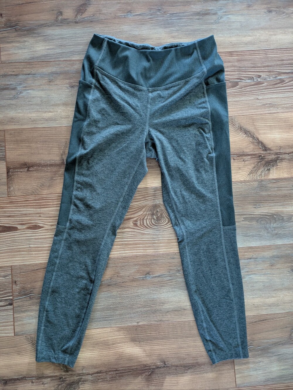 Trajectory Green Pocketed High Rise Skinny Athletic Leggings Women's Large